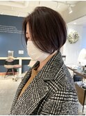 【CROP】白髪ぼかし×モカベージュ×ショートボブ