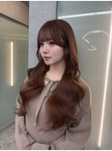 市野瀬裕奈/博多/韓国ヘア/前髪顔周りカット/マロンブラウン