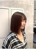 前下がりボブ×ボルドーカラー