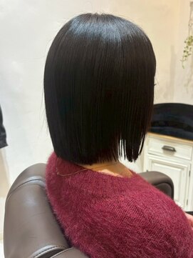 コルテ 倉敷西阿知店(CoRte.) ツヤ髪黒髪ボブ/切りっぱなしボブ/小顔カット/ストレート/韓国風