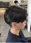 メンズカットパーマセンターパートニュアンスパーマ刈り上げ