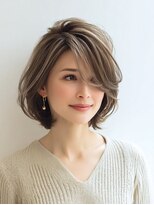 Heart's美人設計と白髪ぼかし専門店 青山表参道店 脱白髪染め/ショートヘア【ハーツ】&nbsp;白髪ぼかし脱白髪染め似合わせショートボブ40代50代60代