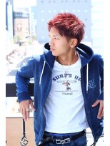 ハピネス 河原町店(Happiness) ワインレッドカラー　刈り上げアップバング束感ショート
