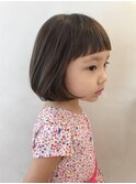 ボブ　キッズヘア　女の子　キッズカット　眉上バング　二子玉川