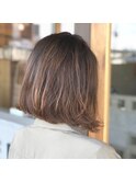 外ハネ前下がりボブ
