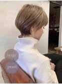 【viewt hair】くびれショート × パールベージュ 福山市