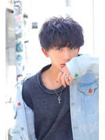 【フォルテ飯塚裕士】ブルーパープルツーブロックマッシュ