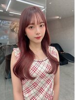 ロンド マーレ 天神大名店(Lond mare)&nbsp;ピンクブラウン/暖色カラー/カシスピンク/韓国ヘア/顔周りカット