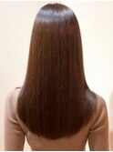 マロンブラウン ツヤ髪ロング 髪質改善 サラサラストレート