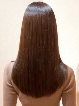 グリッター 仙台中央店(GRITTERs) マロンブラウン ツヤ髪ロング 髪質改善 サラサラストレート