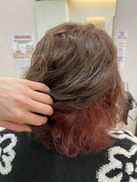エムスリーヘアー イオンマリンピア店(MIII HAIR)&nbsp;美人ボブ インナーカラー ケアブリーチ トリートメントパーマ