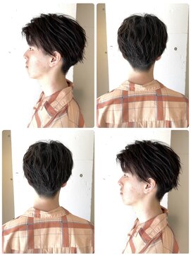 エル 新小岩(elu) スーツ短髪ツーブロック束感モテる黒髪シークレットパーマ流行