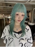 ミントグリーン×ハイレイヤースタイル