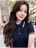 【MINX】くびれヘアアプリコットオレンジハイライトカラー渋谷