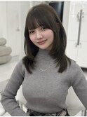 くびれミディアムレイヤー/顔まわりカット/美髪レイヤーカット