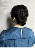 シニヨンヘアセット結婚式ヘアセットヘお呼ばれセットカチモリ