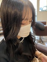 ヘアーエポック(hair epoque) ブルーブラック小顔前髪2wayバングデジタルパーマ韓国風ヘア