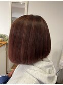 前下がりボブ×ハイライト