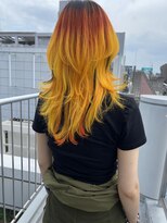 エル オオサカ 心斎橋店(L. OSAKA)&nbsp;ネオウルフレイヤーカット_デザインカラーイエローレッド_Y109