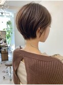 前髪あり小顔つや髪顔まわり簡単スタイリングショートボブヘア