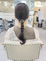 タイトアレンジ、編みおろし、結婚式アレンジ、