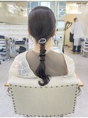 タイトアレンジ、編みおろし、結婚式アレンジ、