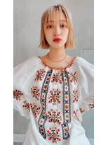 メーヴェ(Mowen)&nbsp;mowen 南堀江　ボブ×ピンクブラウン×艶髪×セミウェット