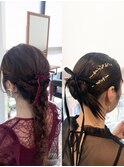 ヘアアレンジ　カチモリヘア　エルサ風アレンジヘア