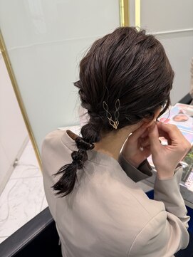 六本木美容室 白金店 結婚式ヘアセット 王道ニュアンス編みおろしアレンジ