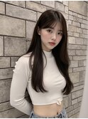 ロングレイヤー×美髪ストレート×小顔カット 20代30代40代