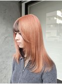 オレンジ×ピンクベージュ