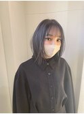 12. ブルーグレージュ/シースルーバング/顔周り/艶感