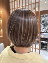 オーガニックトリコ 所沢(organic+tricot)&nbsp;40代50代◎秋カラー◎大人グレージュハイライト×ショートボブ