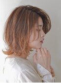 ミディアムヘア/ハッシュカット/グレージュ/デザインカラー420