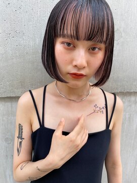 ガレージ バイ グリーン 原宿 表参道(Garage by green) 【loki】コントラストインナー×ボブ