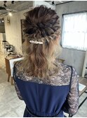 結婚式ハーフアップ　ヘアセット　ヘアアレンジ　前田