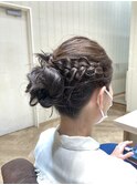 ヘアセット×七五三×アレンジ×編み込み×流しバング×似合わせ