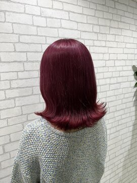 ミューバイケンジ(miu by KENJE) miu&橋本愛海 ブリーチ1回で濃いめピンクカラー