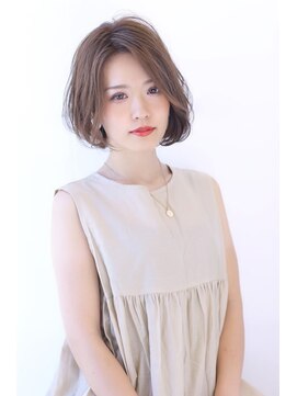 オーロ 緑地公園店(ORO) ローライトココアブラウン大人かわいいゆるふわシアーカラーボブ