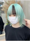 【GEEKS渋谷】ミントカラー/ウルフヘア/ハイトーン/透明感