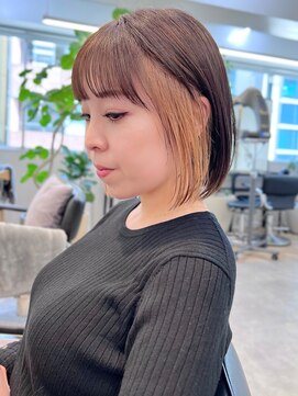 グラフ 日本橋(GRAFF) イヤリングカラーボブインナーカラーぱつっとボブ