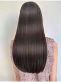 大人かわいい前髪セシルカットココアブラウンフリンジウェーブ