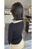 切りっぱなしボブ × ダークグレージュ