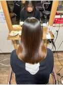 髪質改善酸性ストレート/黒髪/ネビージュ/小顔/ワンレン
