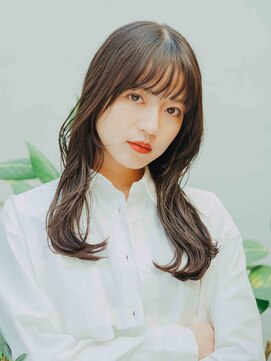 ポイントファイブバイソレイユ 小松店.5 by SOLEIL) ロングシースルーぱっつん顔まわりレイヤーハイレイヤー