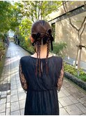 お呼ばれヘア/ヘアアレンジ/リボンアレンジ