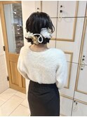 ゆるふわヘアセット　ツインまとめ髪　　卒業式袴着付け　横浜★
