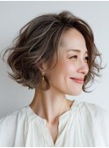 クラゲヘアー/小顔/ココアベージュ/オリーブグレー/川西