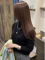 ニコリヘアワークス(nicori hair works) ロング×ブリックブラウン×艶髪3