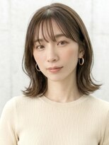 ウィールール 手稲店(WE RULE)&nbsp;髪質改善カラーで作るヘーゼルベージュ/ミディアムレイヤー